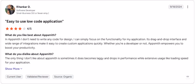 appsmith review by ritankar