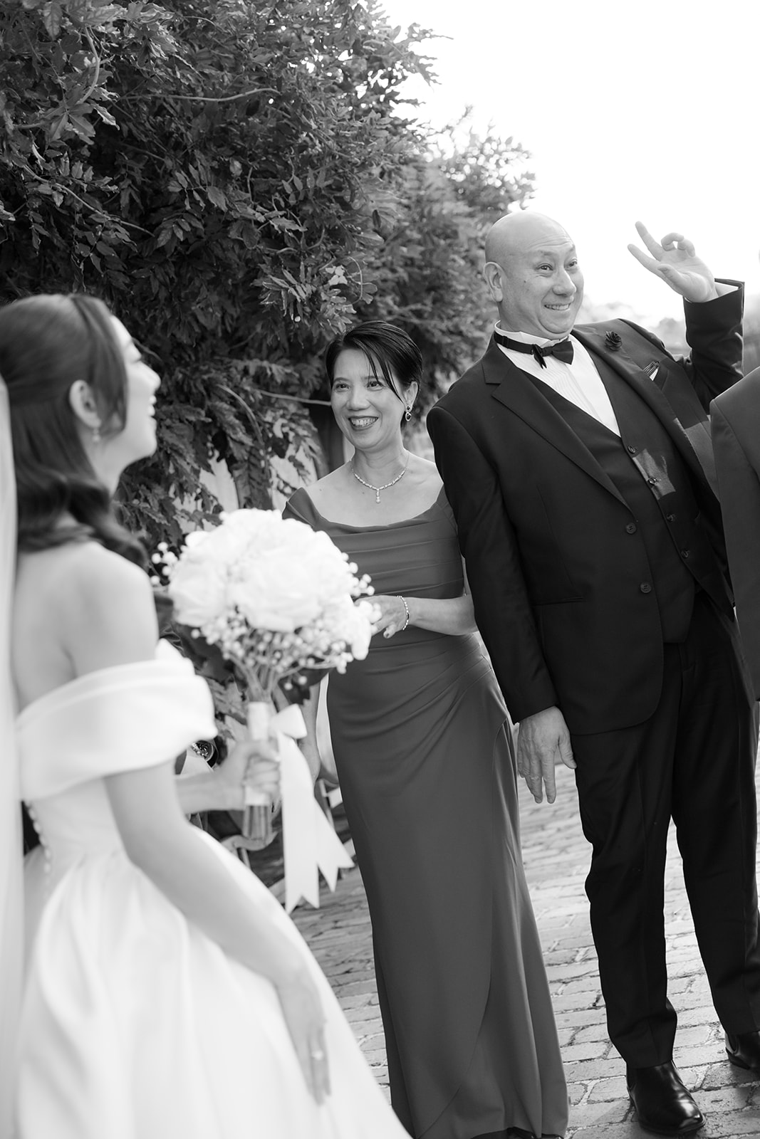 Megan and Dylan sharing a quiet moment during their wedding portraits