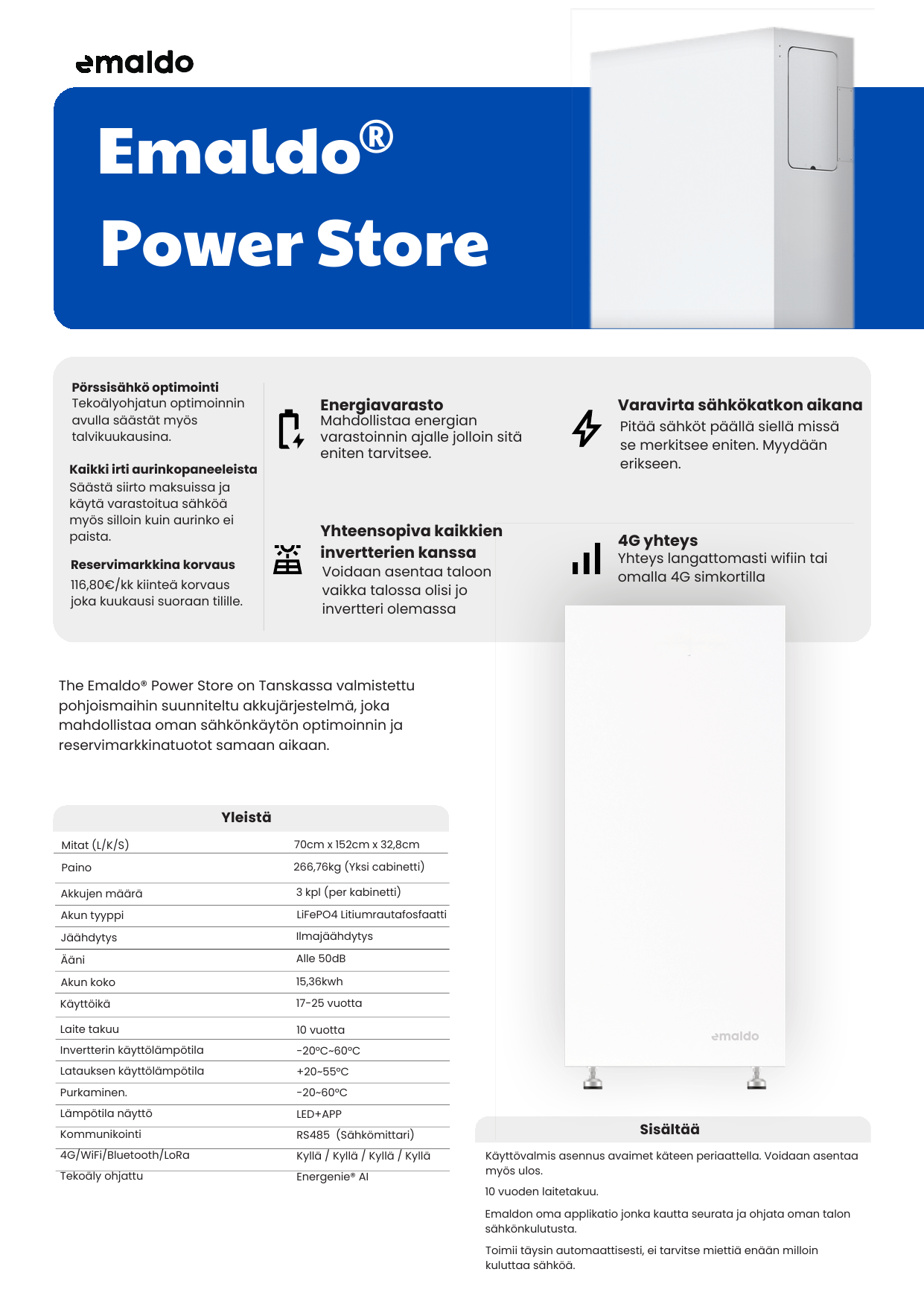 Emaldo Power Store -akuston esite