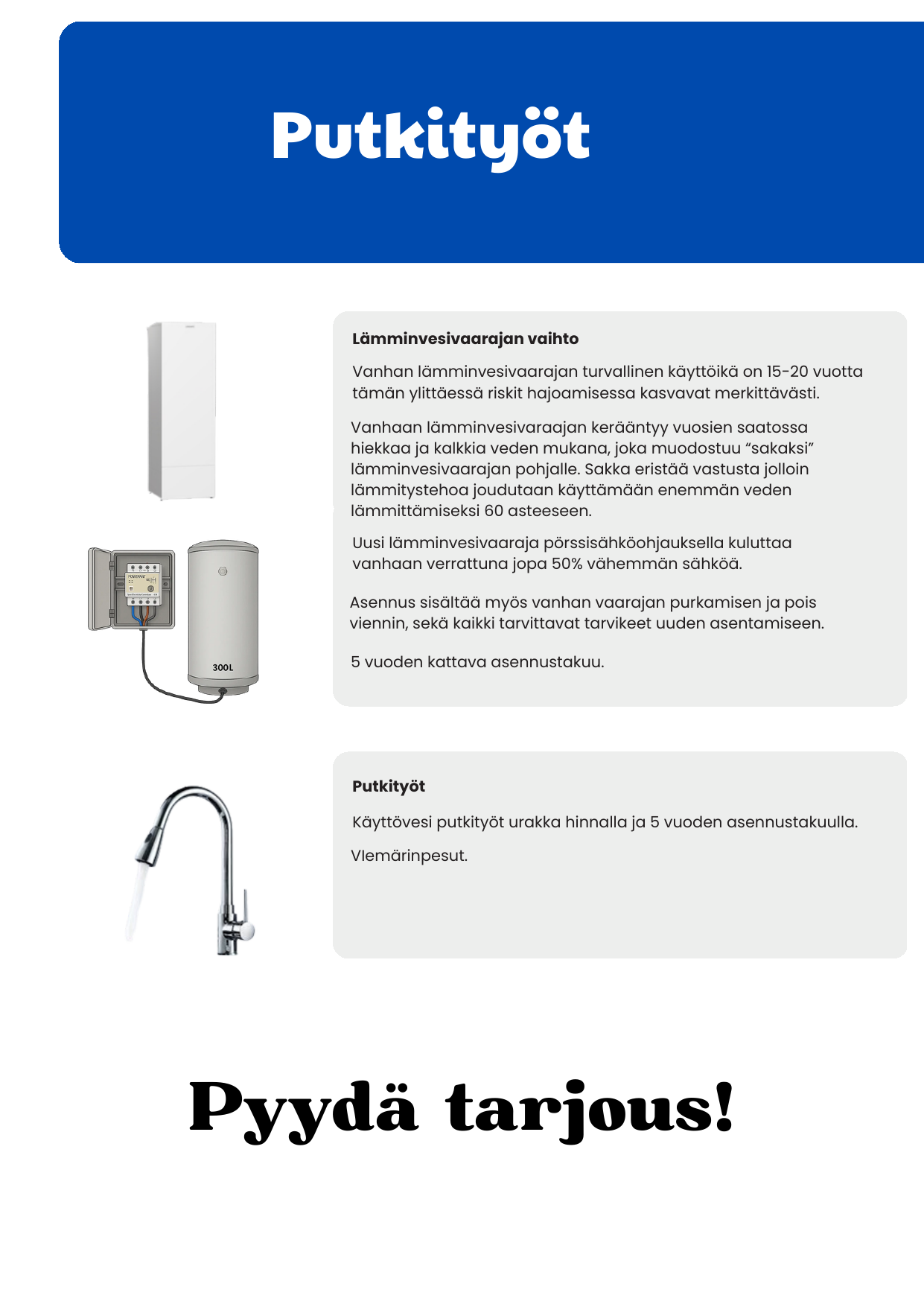 Putkityöt esite