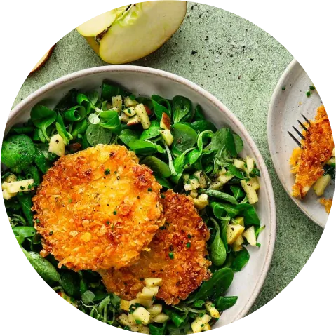 Celery Root Schnitzel with Apple Salad
