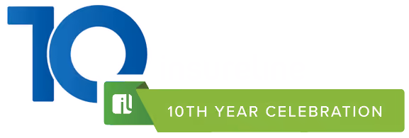 Blue graphic of number 10 with a green banner reading 10th Year Celebration.