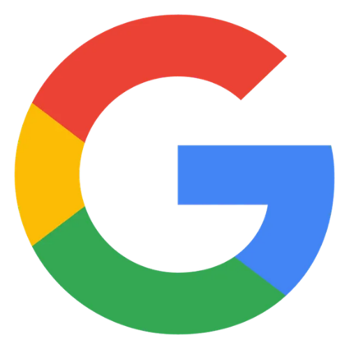 Google logo with stylized G in blue, red, yellow, and green colors.