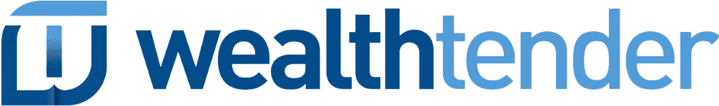 Wealthtender company logo with stylized W and T in blue gradient.