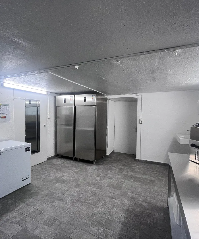 Stoccaggio refrigerato caviale premium nel laboratorio Nelden in Ticino