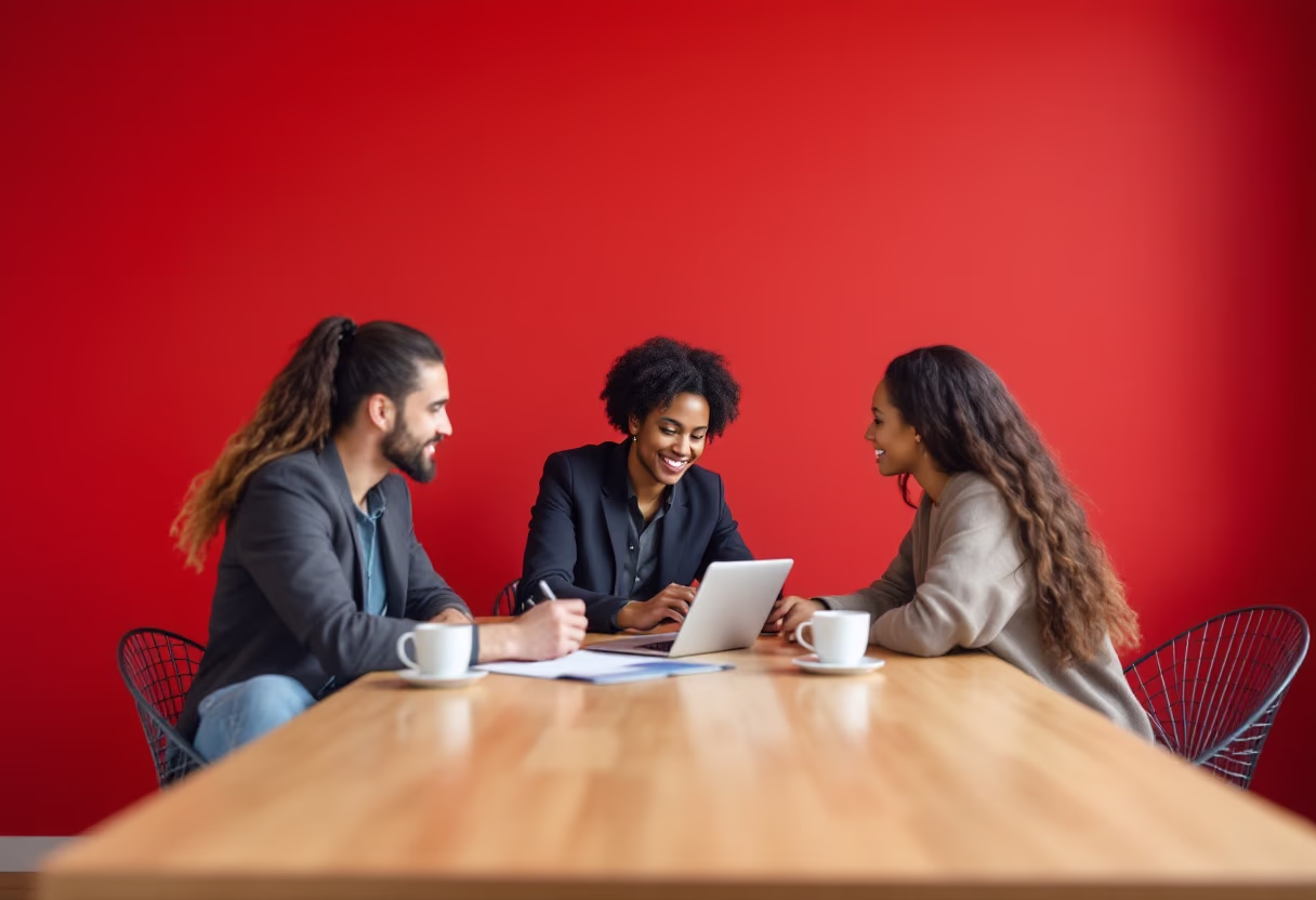 image of a marketing strategy meeting (for an ai marketing tech company)