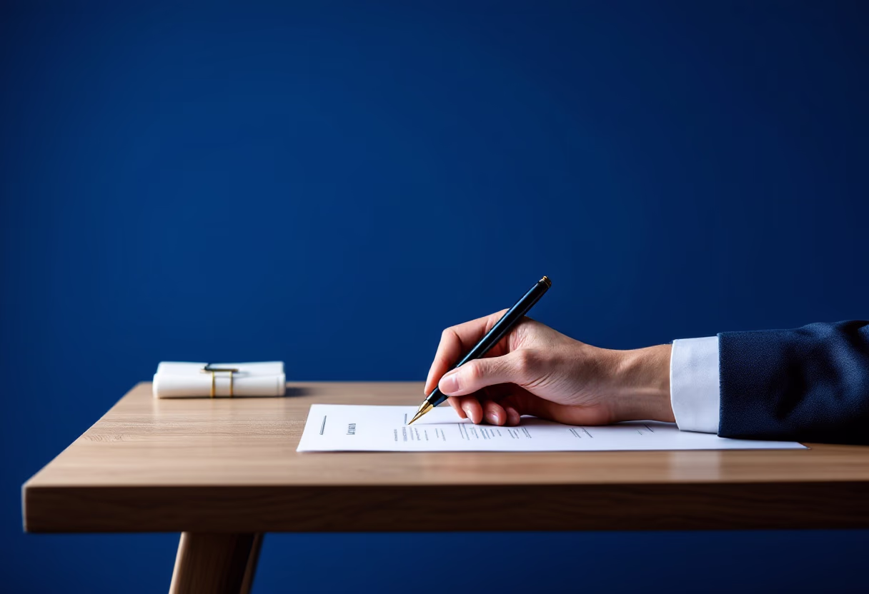 image of legal documents being signed