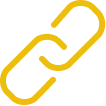 Icône de chaîne jaune symbolisant un lien ou une connexion.