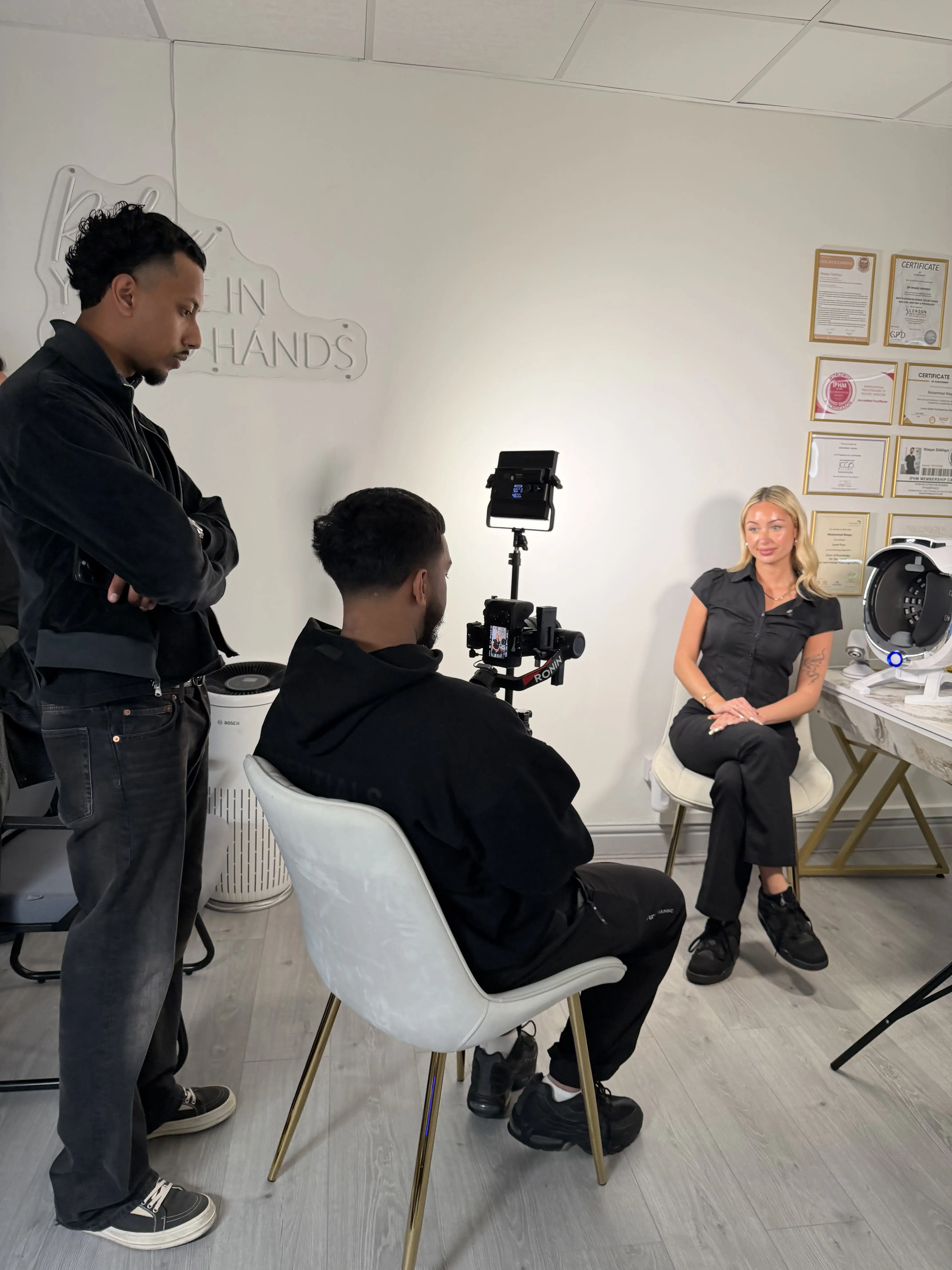 Altura Growth team shooting for Rose Hill Aesthetics, Luton