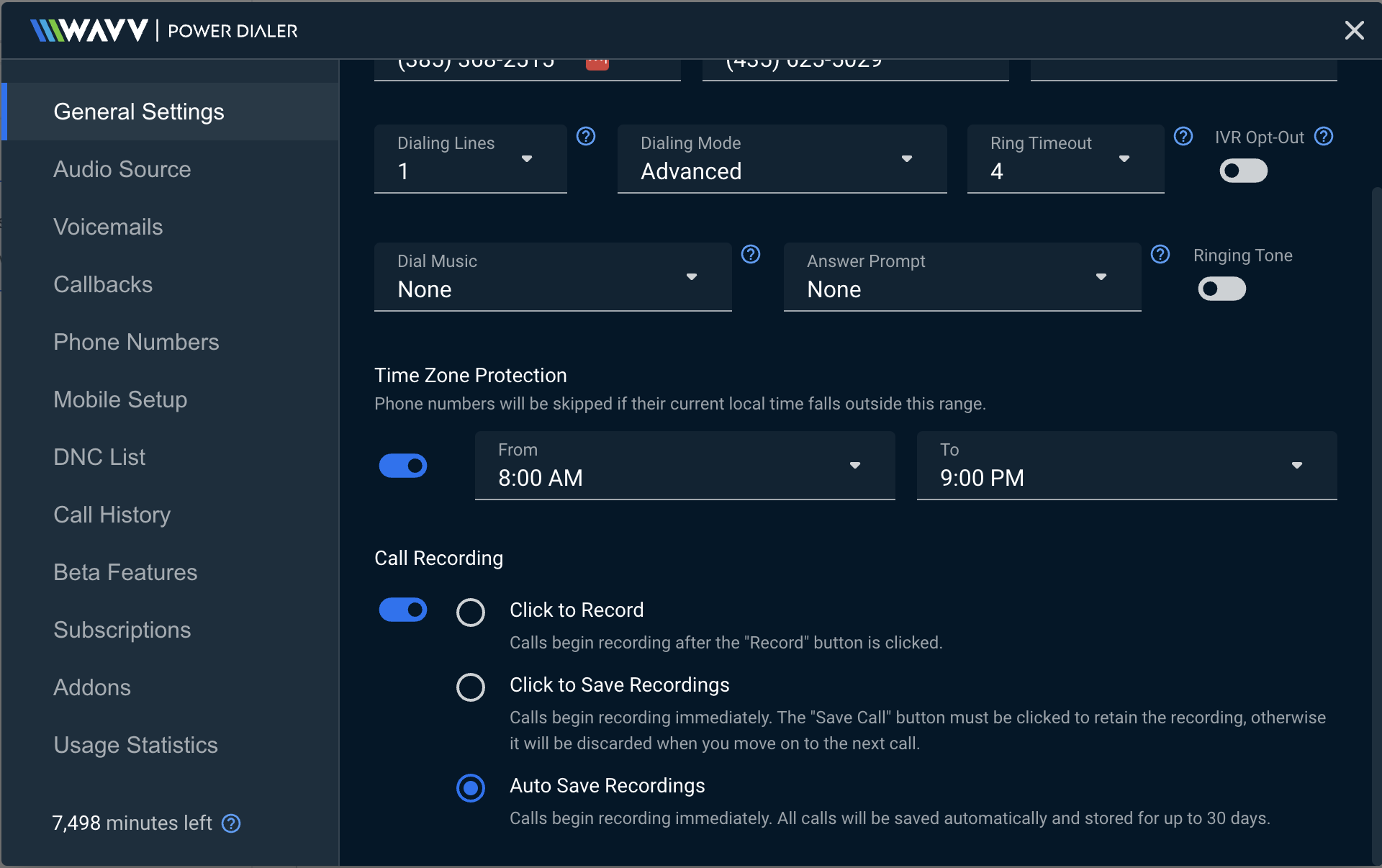New Call Recording Option to Record all Calls