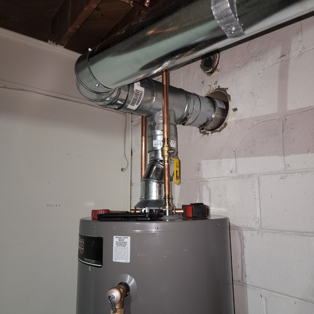 Water heater and furnace chimney liner installation in Kensington MD by Tim Whistler Plumbing