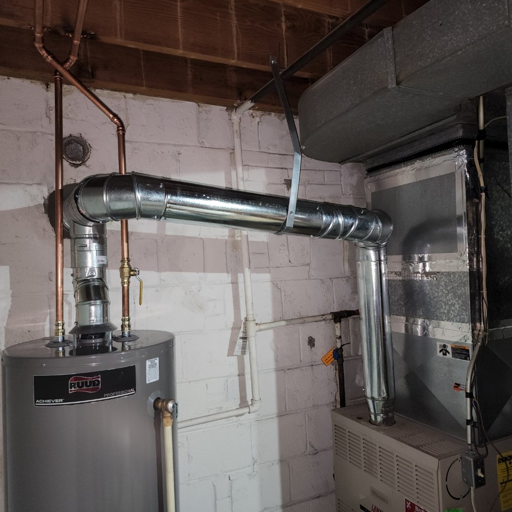 Water heater and furnace chimney liner installation in Kensington MD by Tim Whistler Plumbing