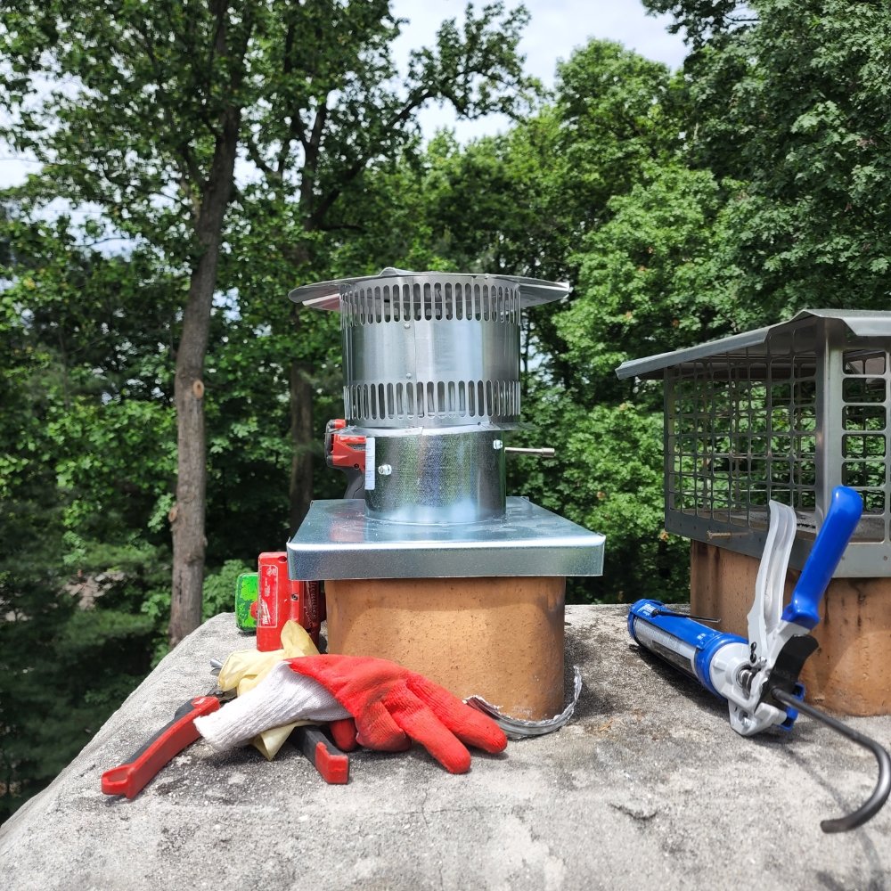 Water heater and furnace chimney liner installation in Kensington MD by Tim Whistler Plumbing