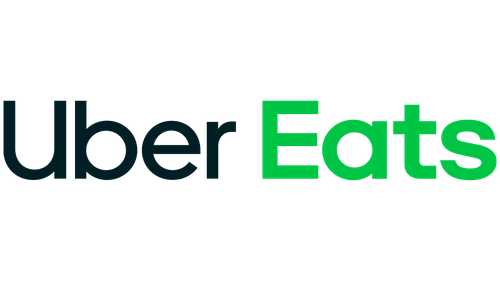 Uber Eats logo with black and green text on a white background.