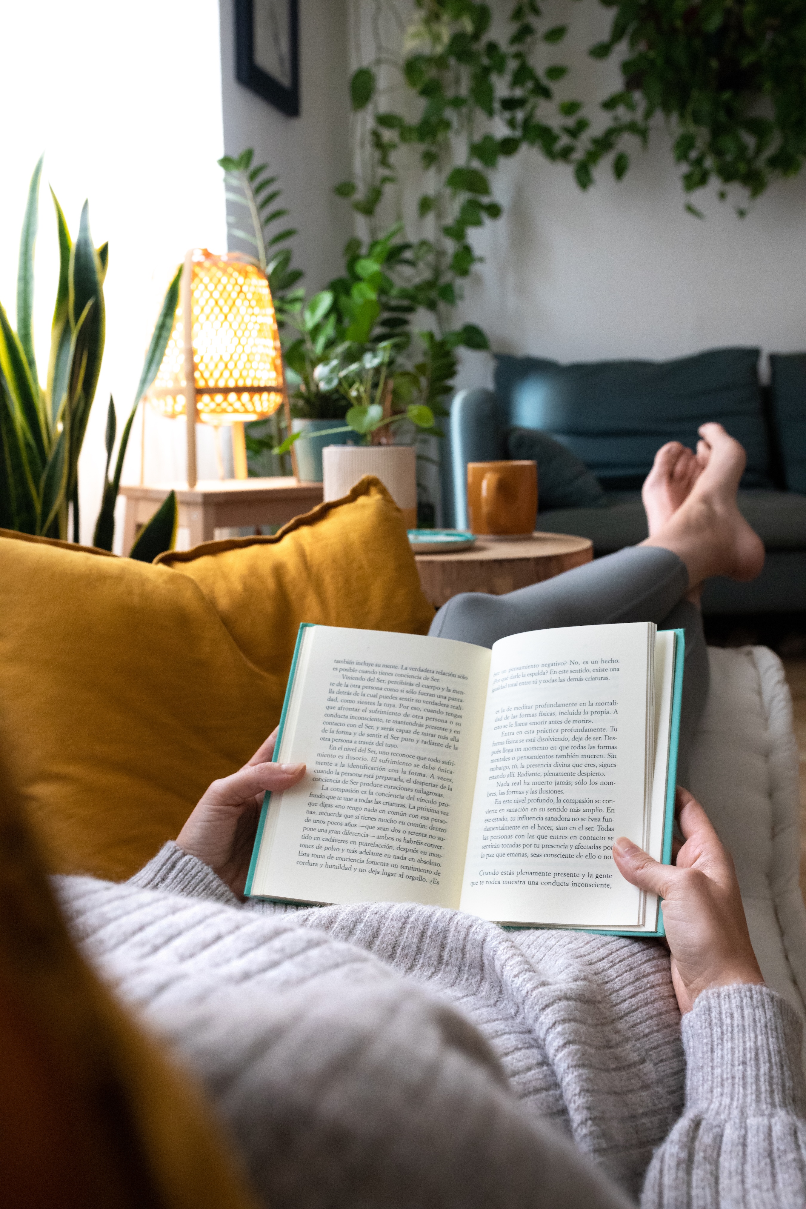 Man reading book stock photo