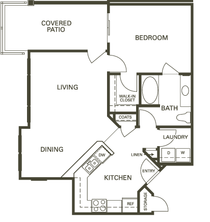1x1 floor plan