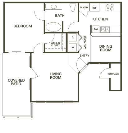 1x1 floor plan