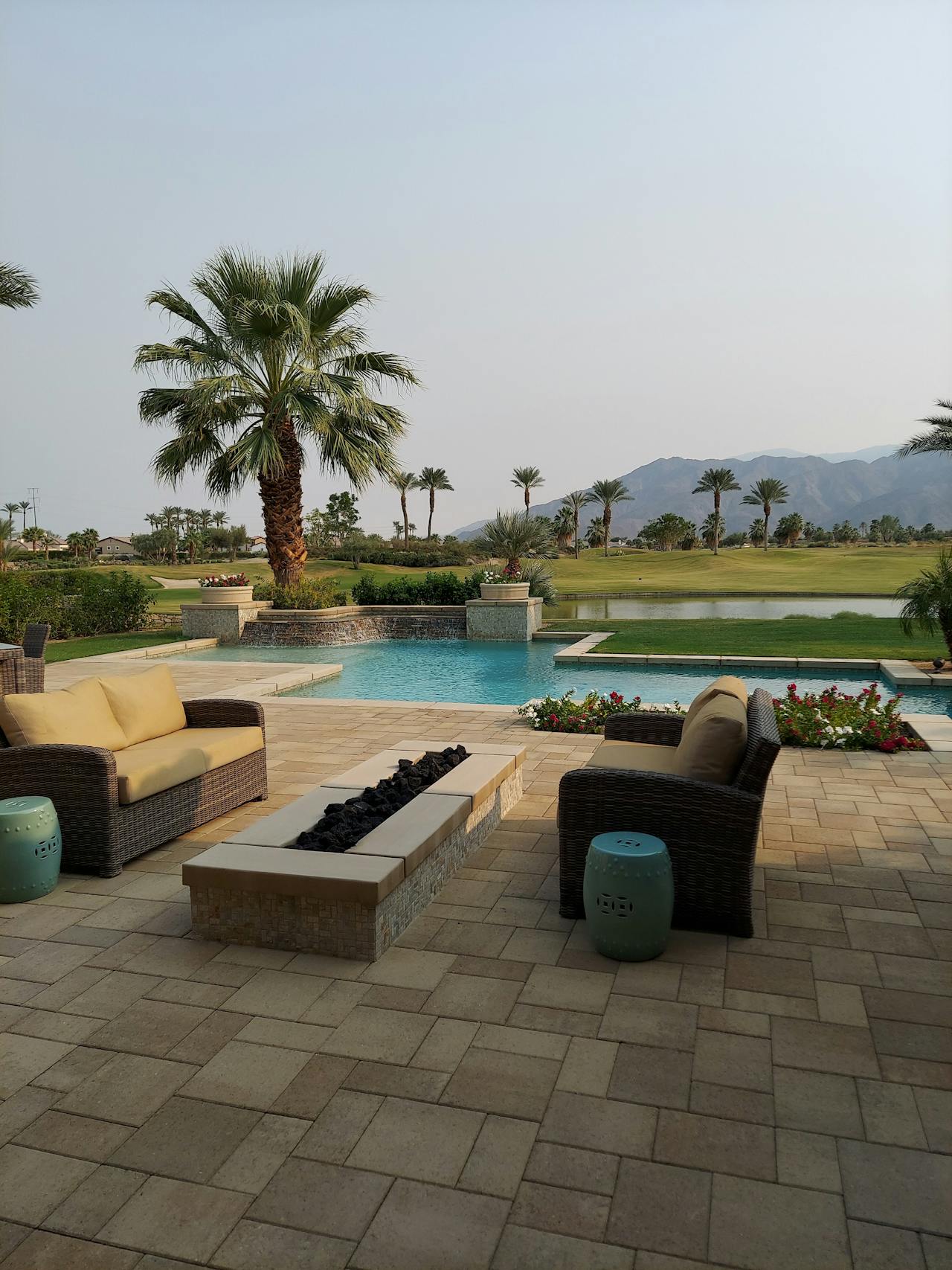 Backyard permeable pavers