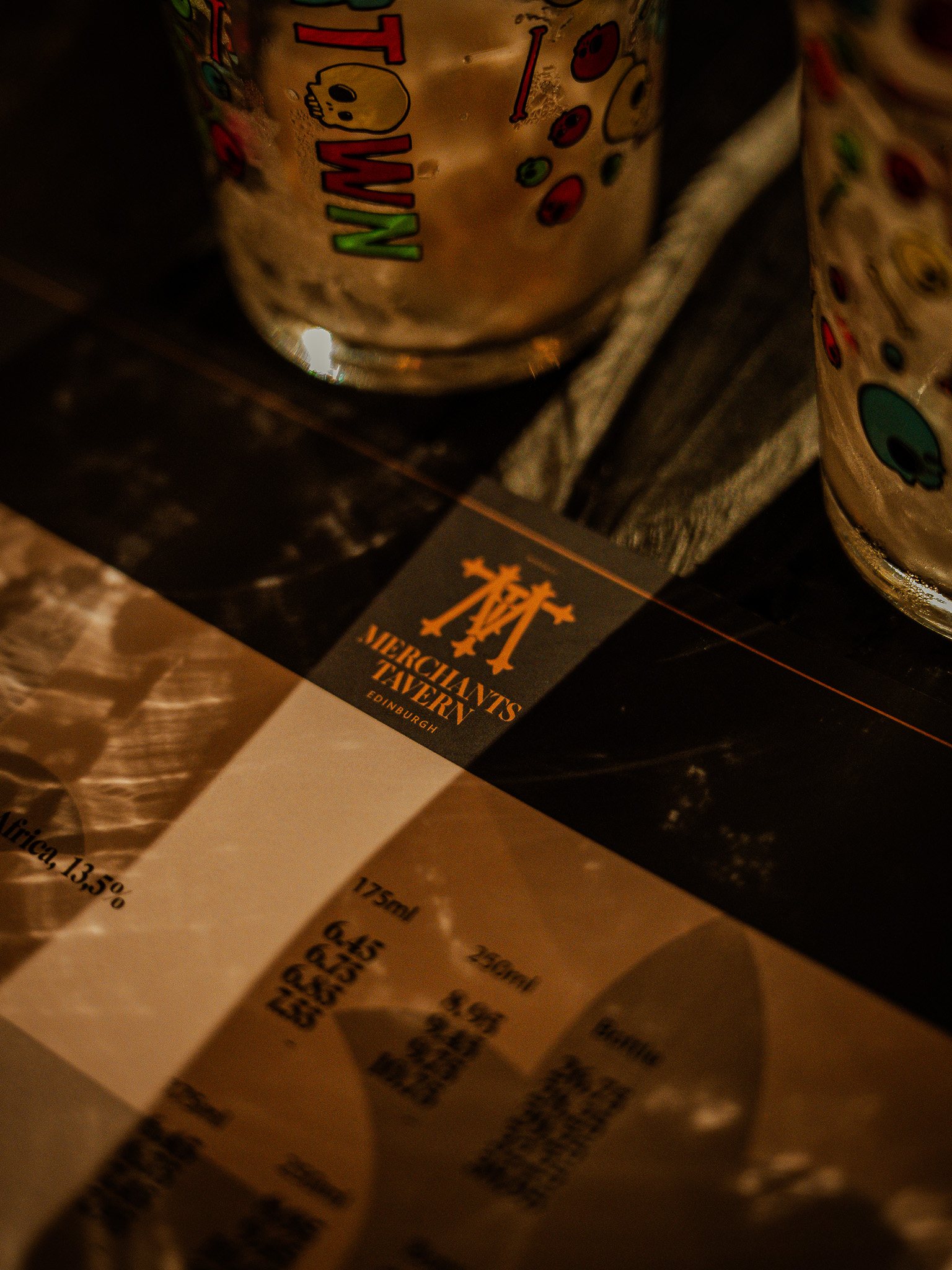 The spirits wall behind the back bar