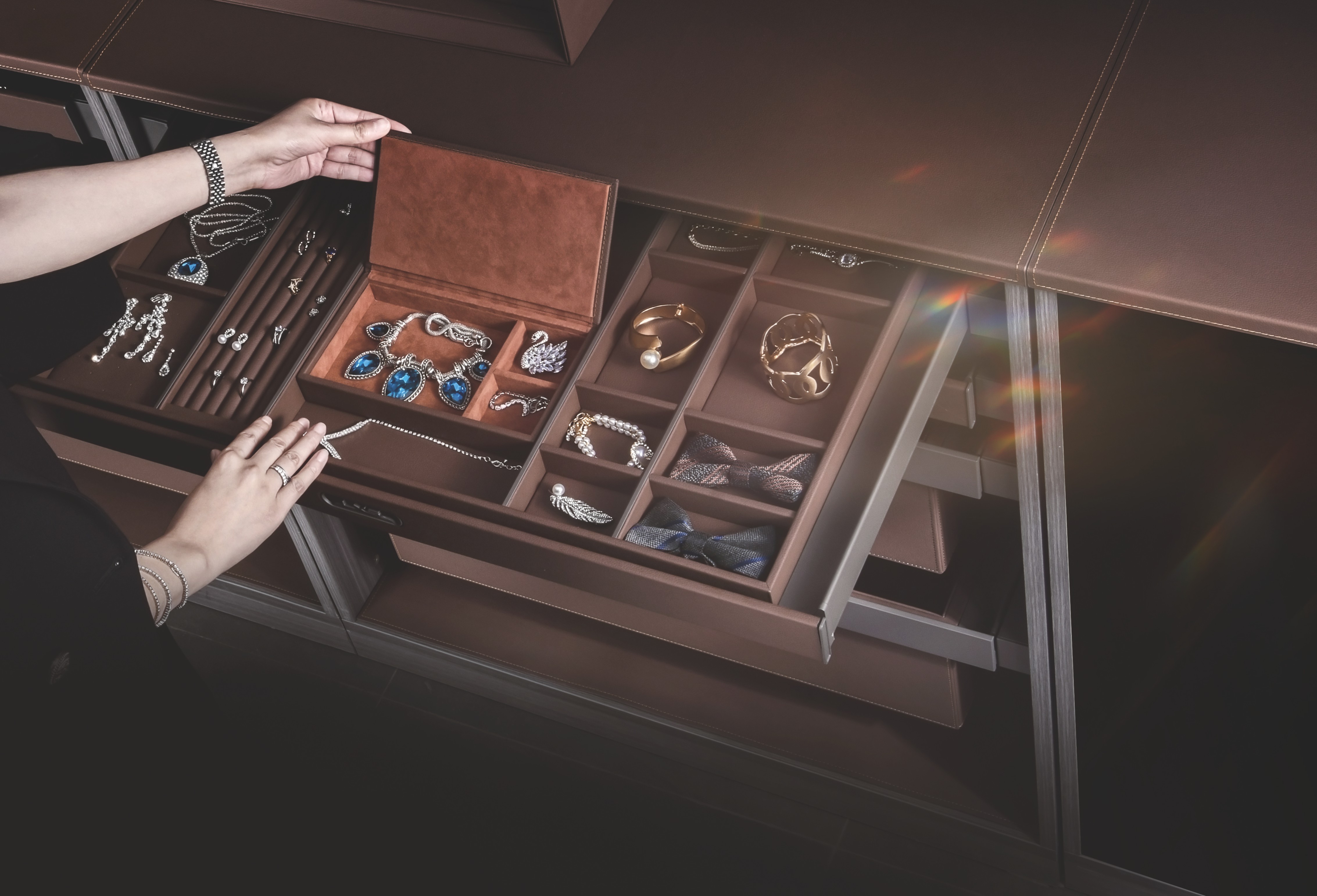 em couro Premium Leather Wrapped Wardrobe Accessories