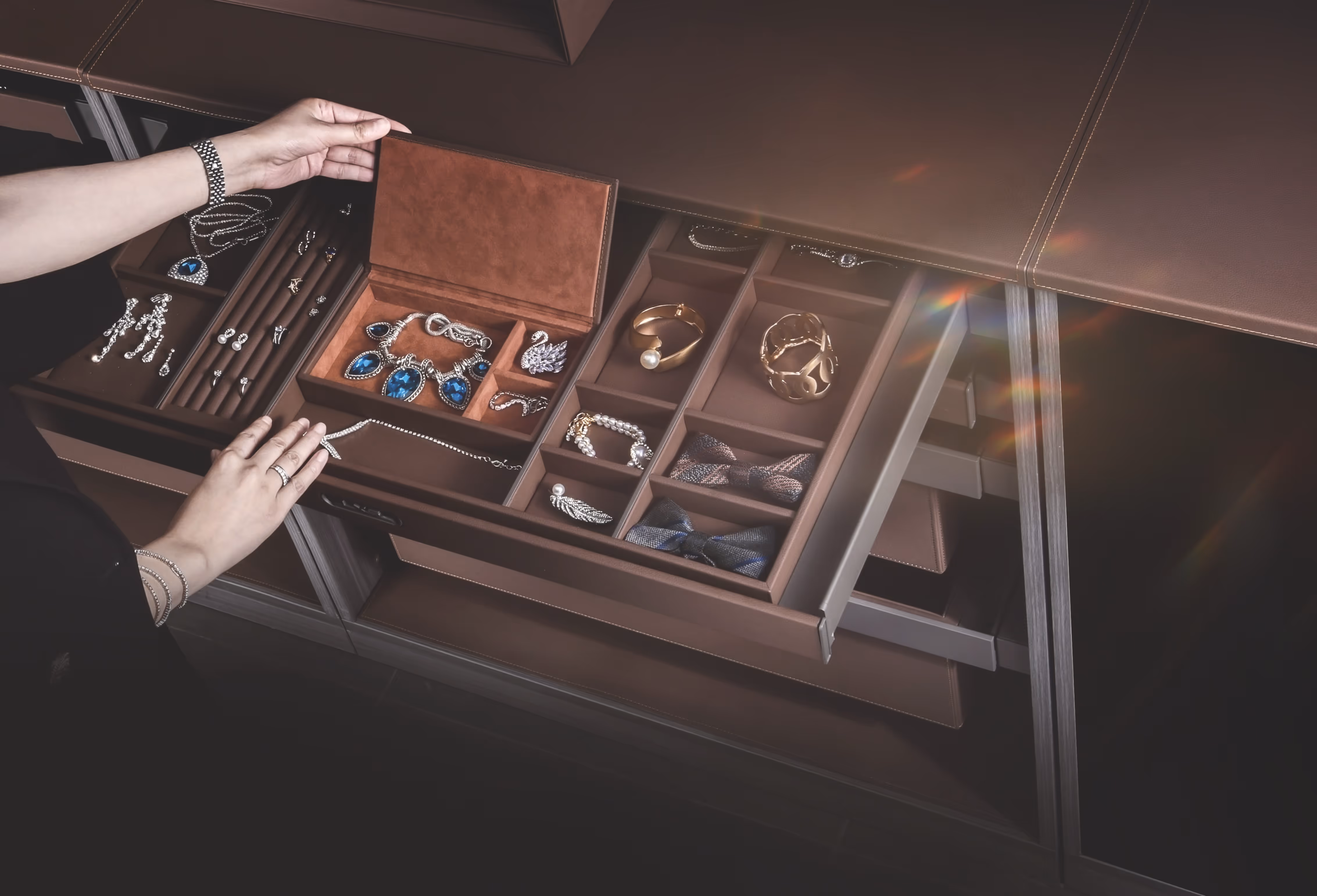 em couro Premium Leather Wrapped Wardrobe Accessories