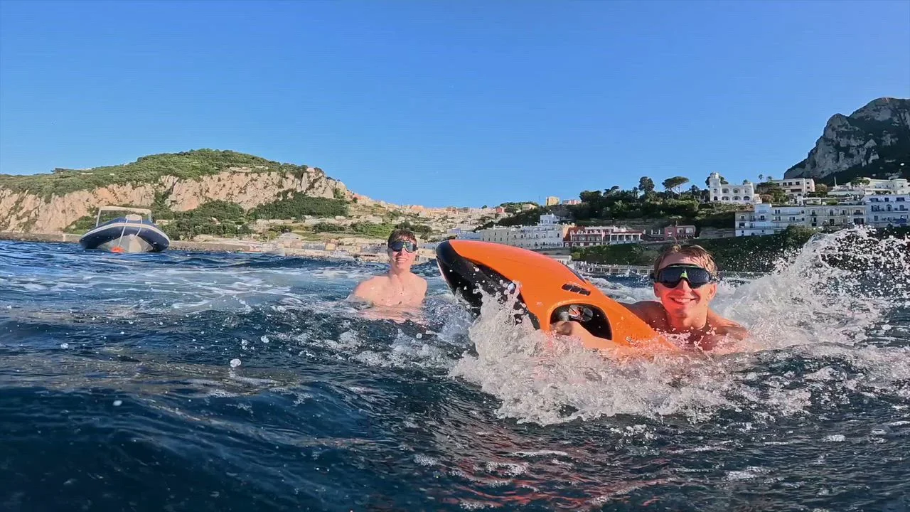 Rider on a SEABOB off Capri