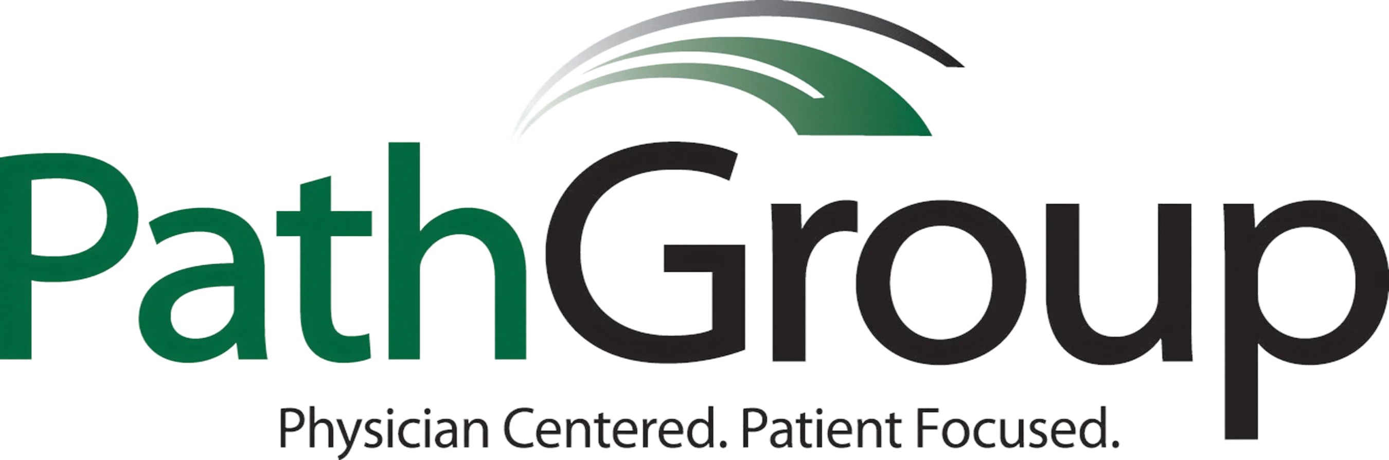 PathGroup logo with green and black text and slogan Physician Centered. Patient Focused.