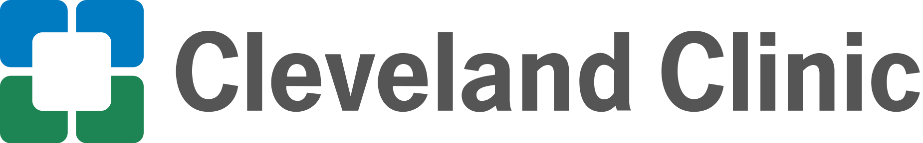 Cleveland Clinic logo with a blue and green square emblem and text.