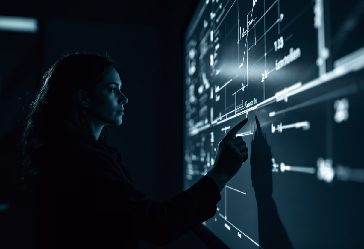 image of teacher using a smartboard (for a edtech)
