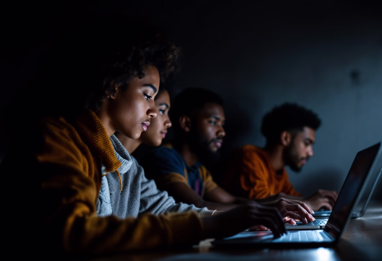 image of students collaborating on a project (for a edtech)