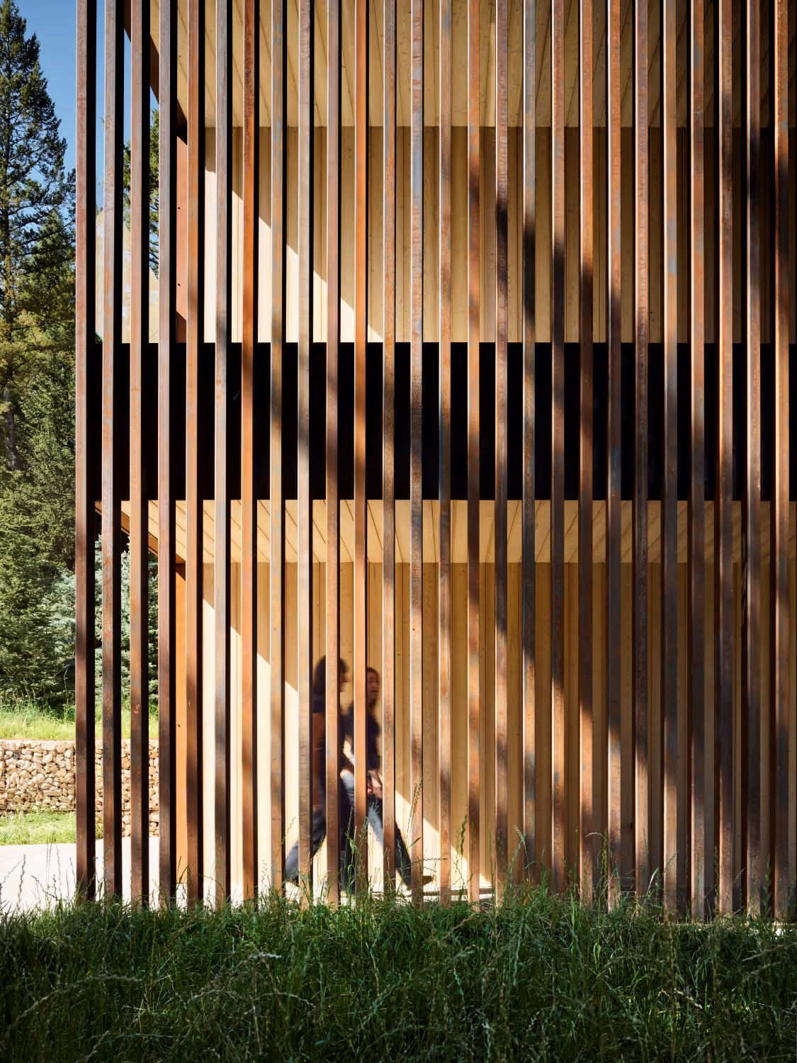 Screened lattice wood divider