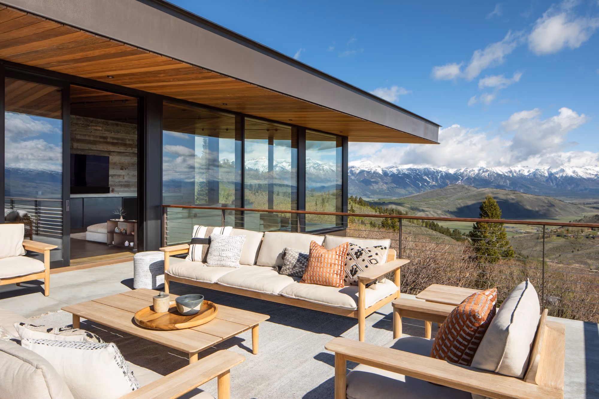 Patio area of Saddle Butte, a custom luxury home