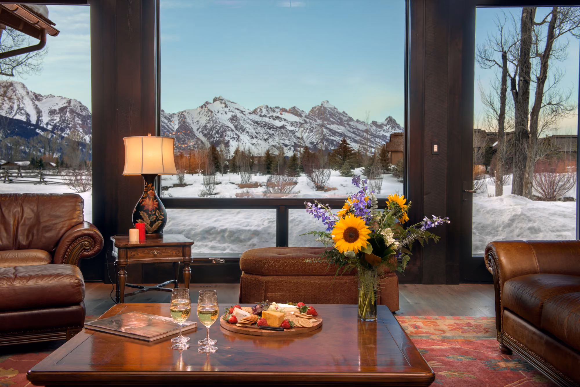 Living room views from custom luxury home