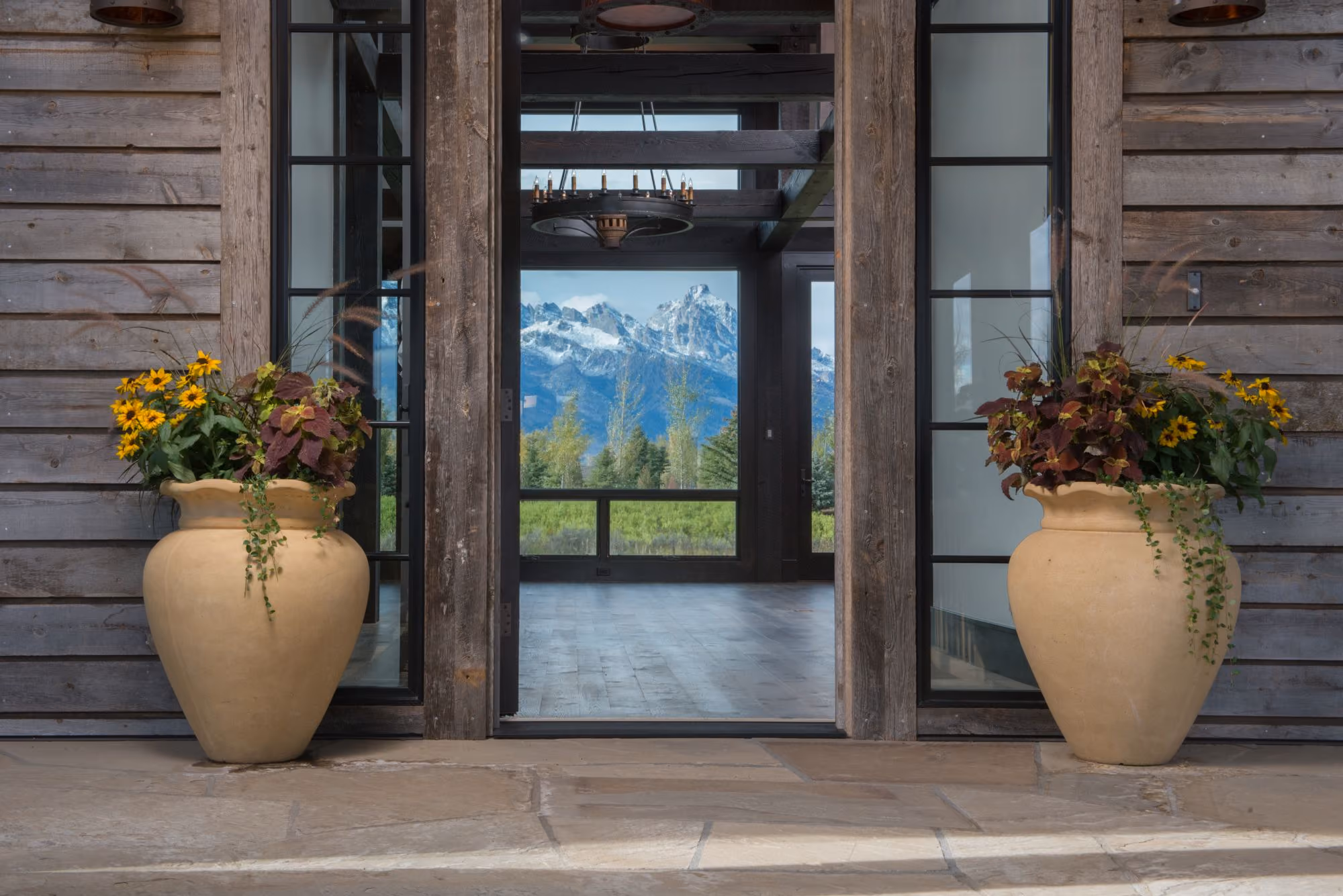 Front door of custom luxury home