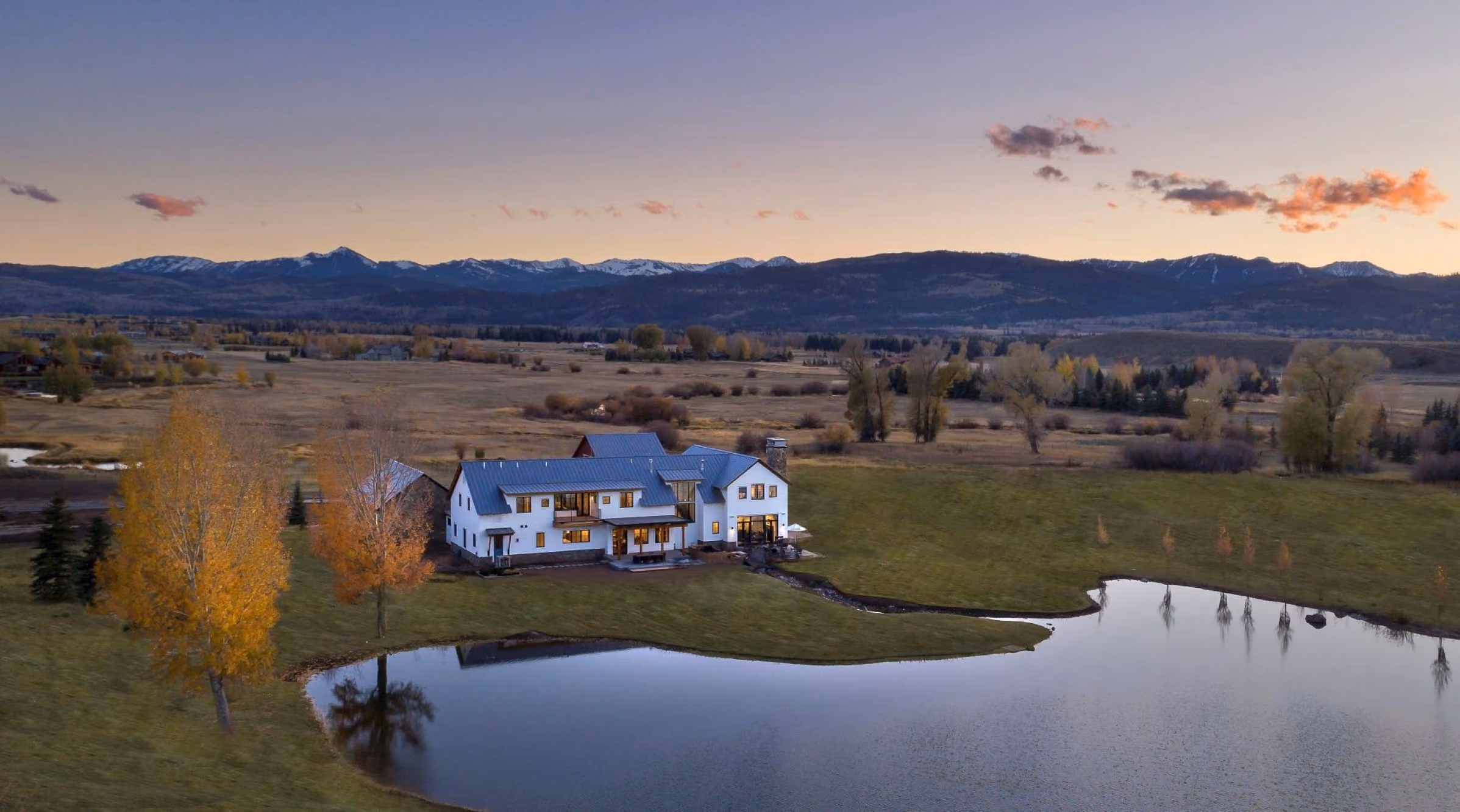 Custom home at the edge of a lake