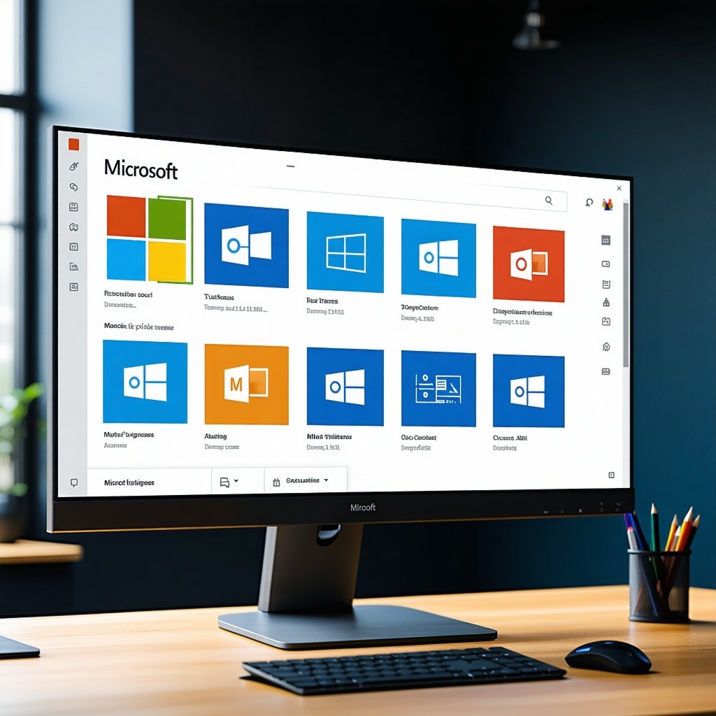 En dataskjerm som viser ulike microsoft applikasjoner