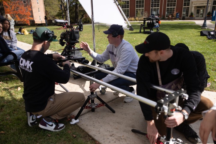 DMK crew on set for the Lycoming College brand spot