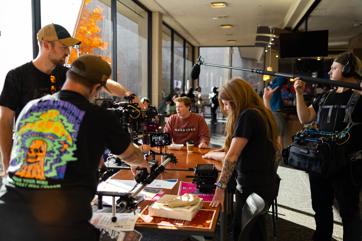 DMK crew filming on set