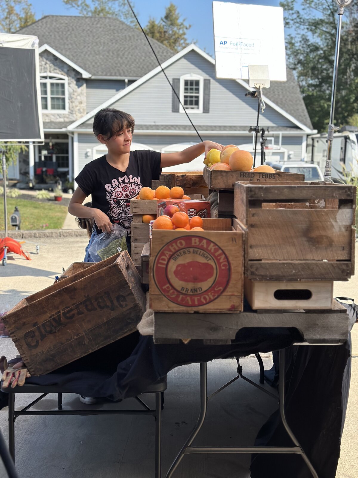 Hauling crates of blood oranges