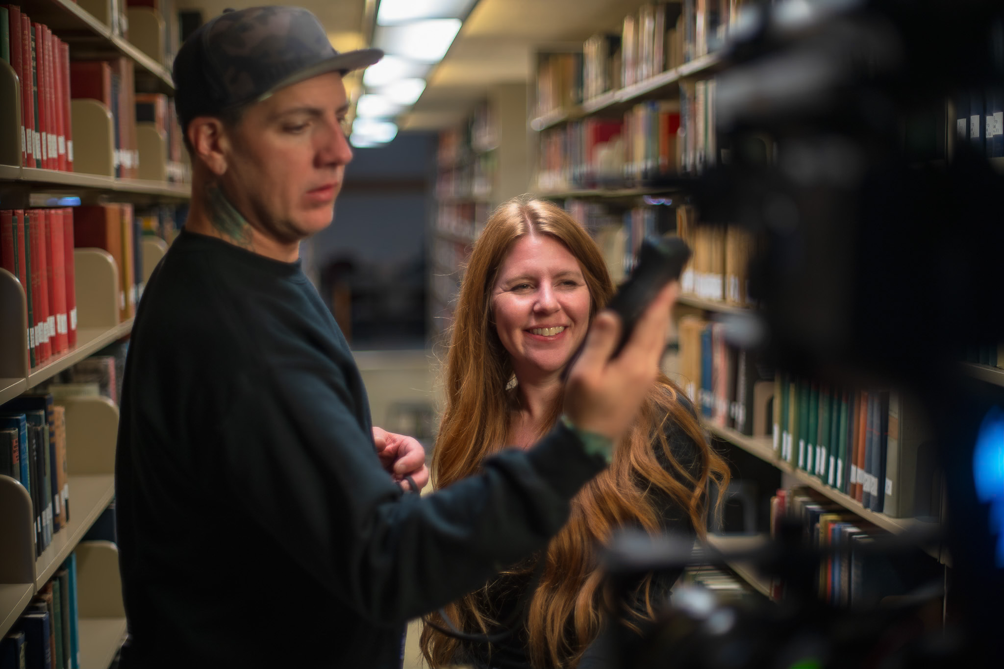 Behind the scenes during the Lycoming College shoot