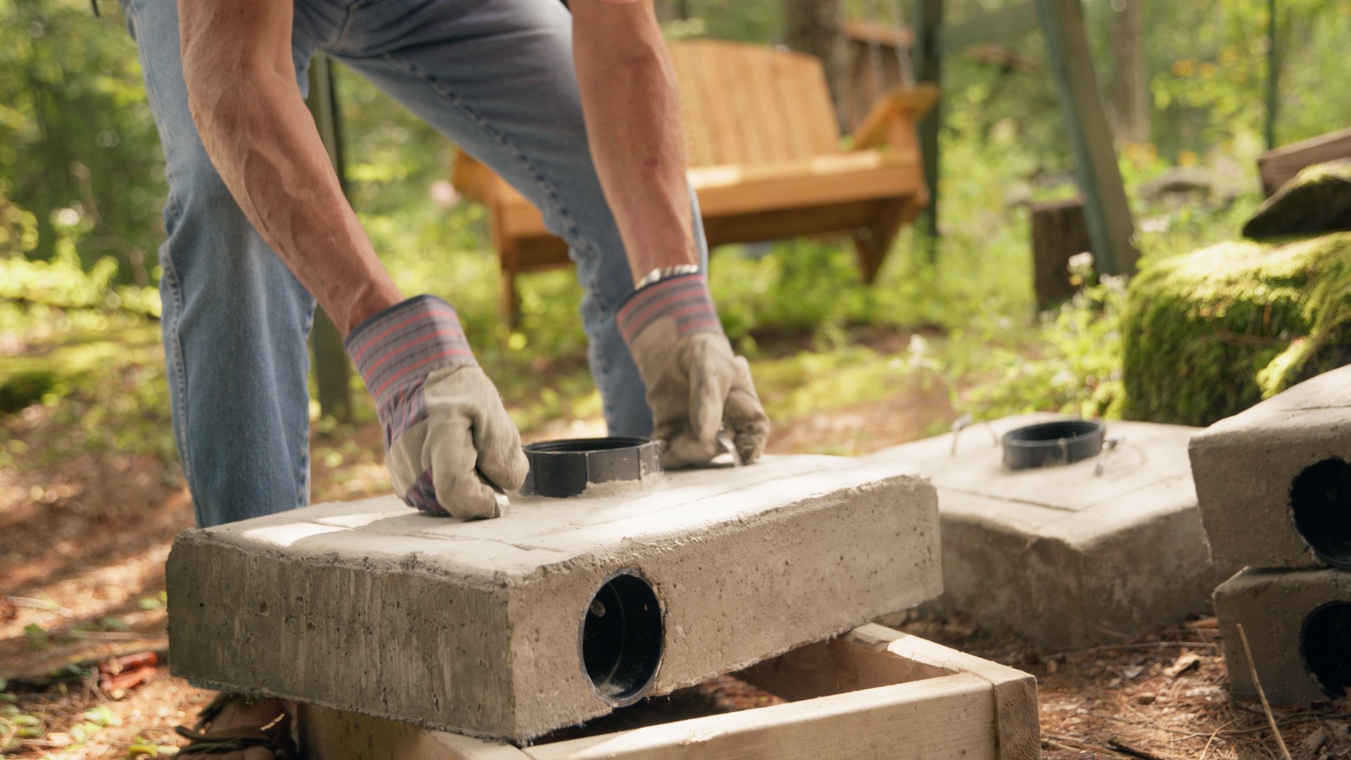 Building concrete hellbender habitat boxes