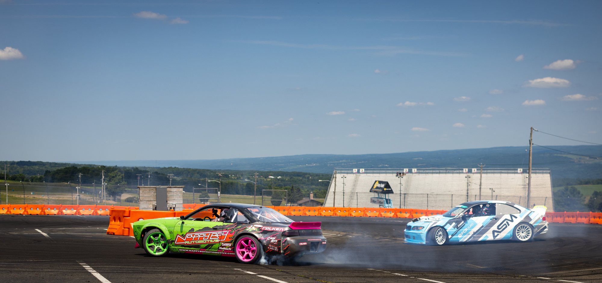 Two drift cars side by side at GRIDLIFE