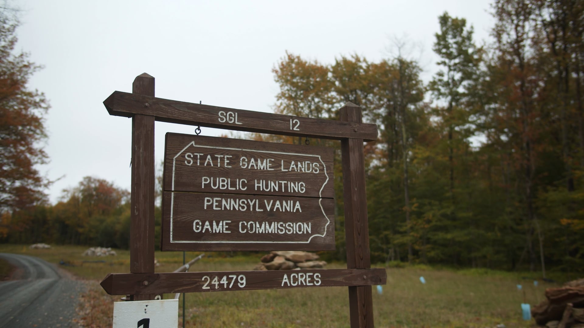 Pennsylvania State Game Lands sign from the Energy Transfer series