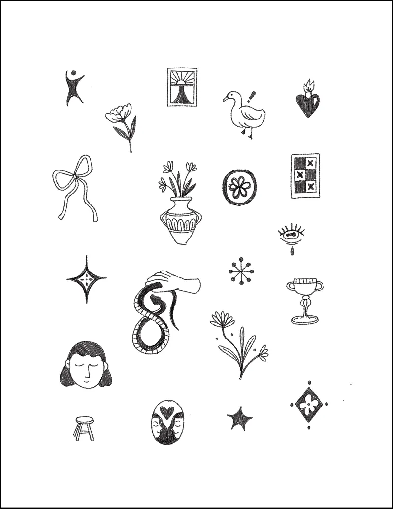 Custom flash tattoo sheet designed for a Tattoo Popups event.