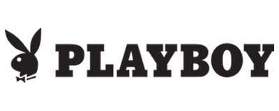 Playboy logo with iconic rabbit head wearing a bow tie next to the word PLAYBOY.