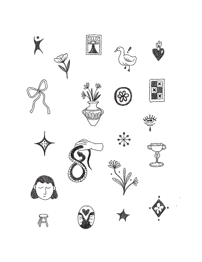 Custom flash tattoo sheet designed for a Tattoo Popups event.