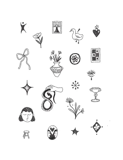 Custom flash tattoo sheet designed for a Tattoo Popups event.