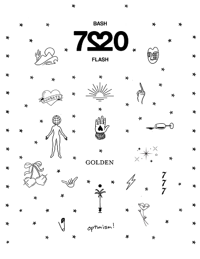 Custom flash tattoo sheet designed for a Tattoo Popups event.