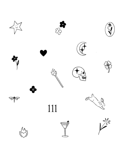 Custom flash tattoo sheet designed for a Tattoo Popups event.