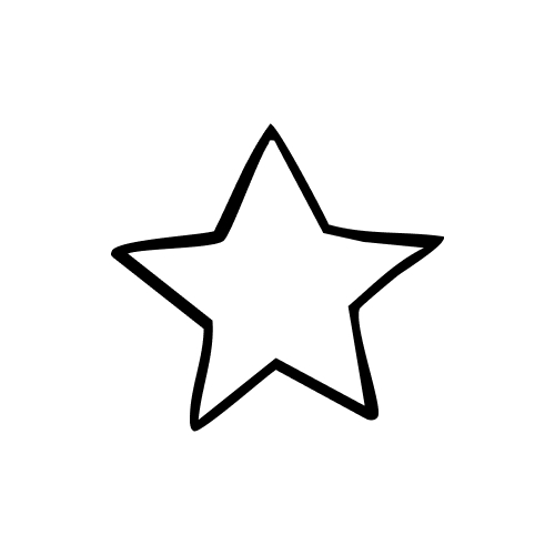 Black outlined star shape on a white background.